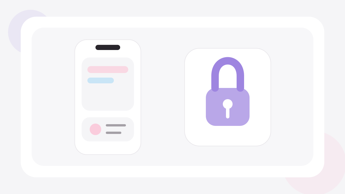 Minimal phone and lock representing private cycle records